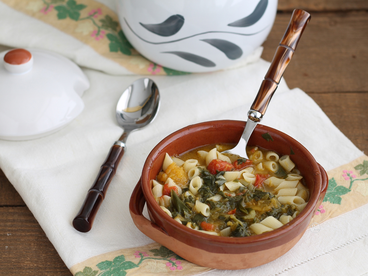 Minestra di zucca e bietole con pasta senza glutine - La Cassata Celiaca Minestra di zucca e bietole con pasta senza glutine - La Cassata Celiaca