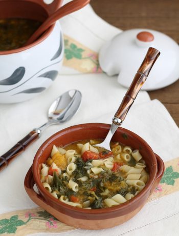 Soupe de potiron et blettes avec les pâtes sans gluten - La Cassata Celiaca