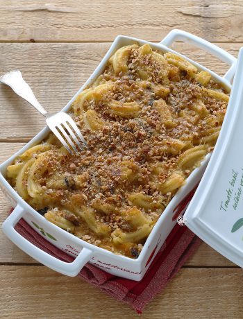 Gratin de pâtes avec potiron et champignons, sans gluten - La Cassata Celiaca