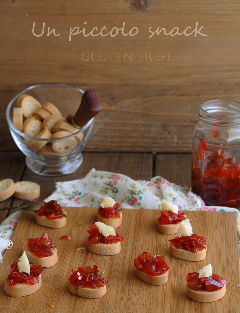 Crostini senza glutine con confettura di peperoni - La Cassata Celiaca