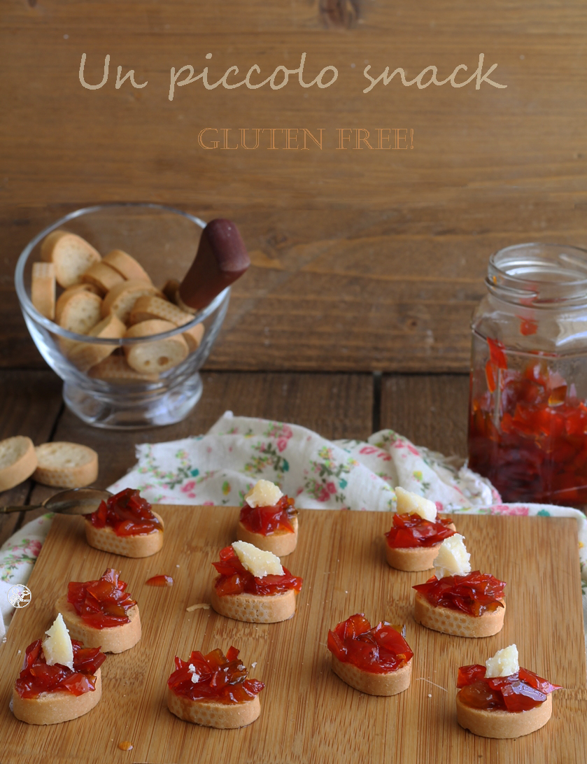 Crostini senza glutine con confettura di peperoni - La Cassata Celiaca