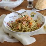 Spaghetti con crema di pistacchi e salmone senza glutine - La Cassata Celiaca