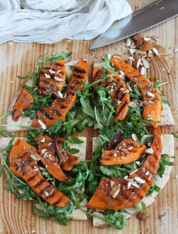 Bruschette di pizza senza glutine con rucola e zucca - La Cassata Celiaca