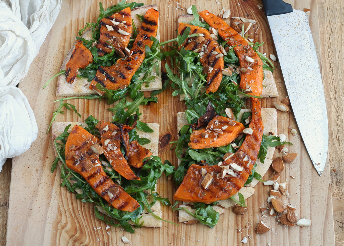 Bruschette di pizza senza glutine con rucola e zucca - La Cassata Celiaca