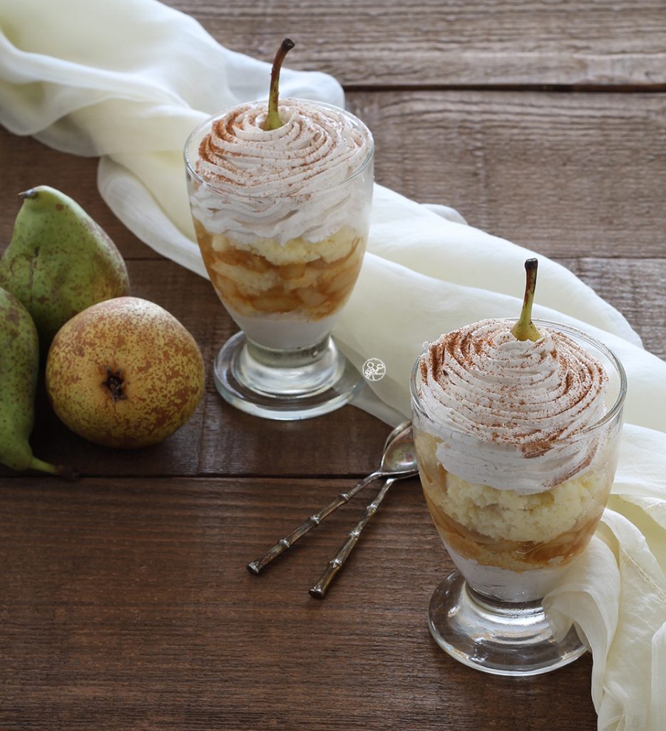 Verrines de crème à la cannelle et poires sans gluten - La Cassata Celiaca