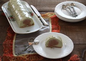 Tronchetto pistacchio e cioccolato senza glutine - La Cassata Celiaca