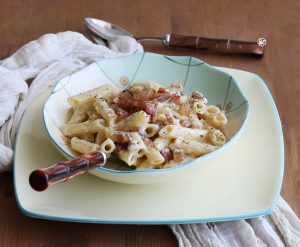 Pennettes avec pecorino et guanciale, sans gluten - La Cassata Celiaca