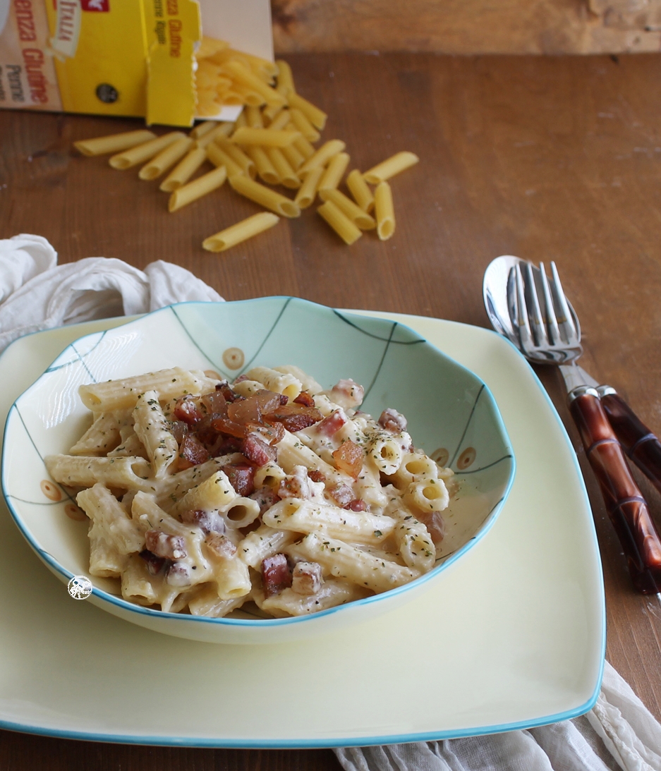 Pennette con pecorino e guanciale, senza glutine - La Cassata Celiaca