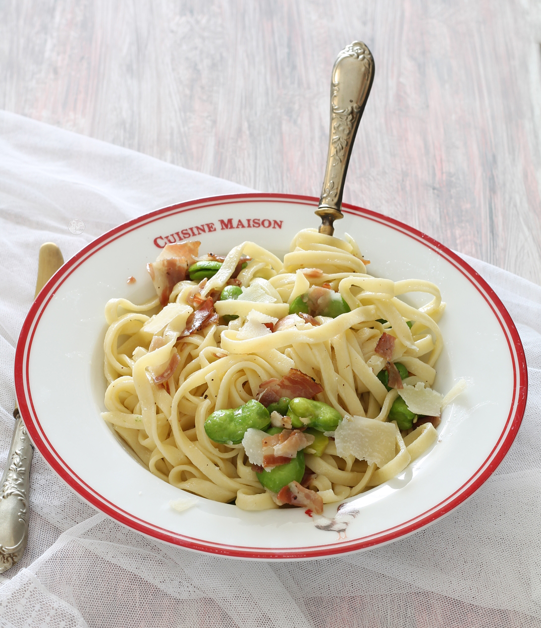 Tagliatelle senza glutine con fave e pancetta - La Cassata Celiaca