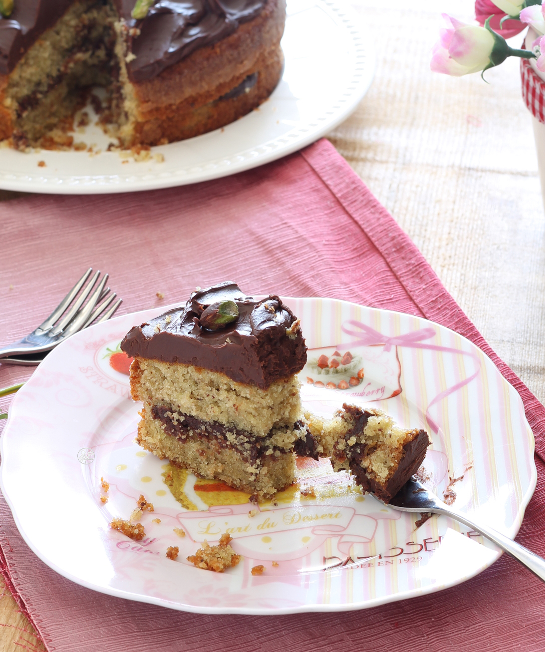 Torta senza glutine al pistacchio e cioccolato - La Cassata Celiaca