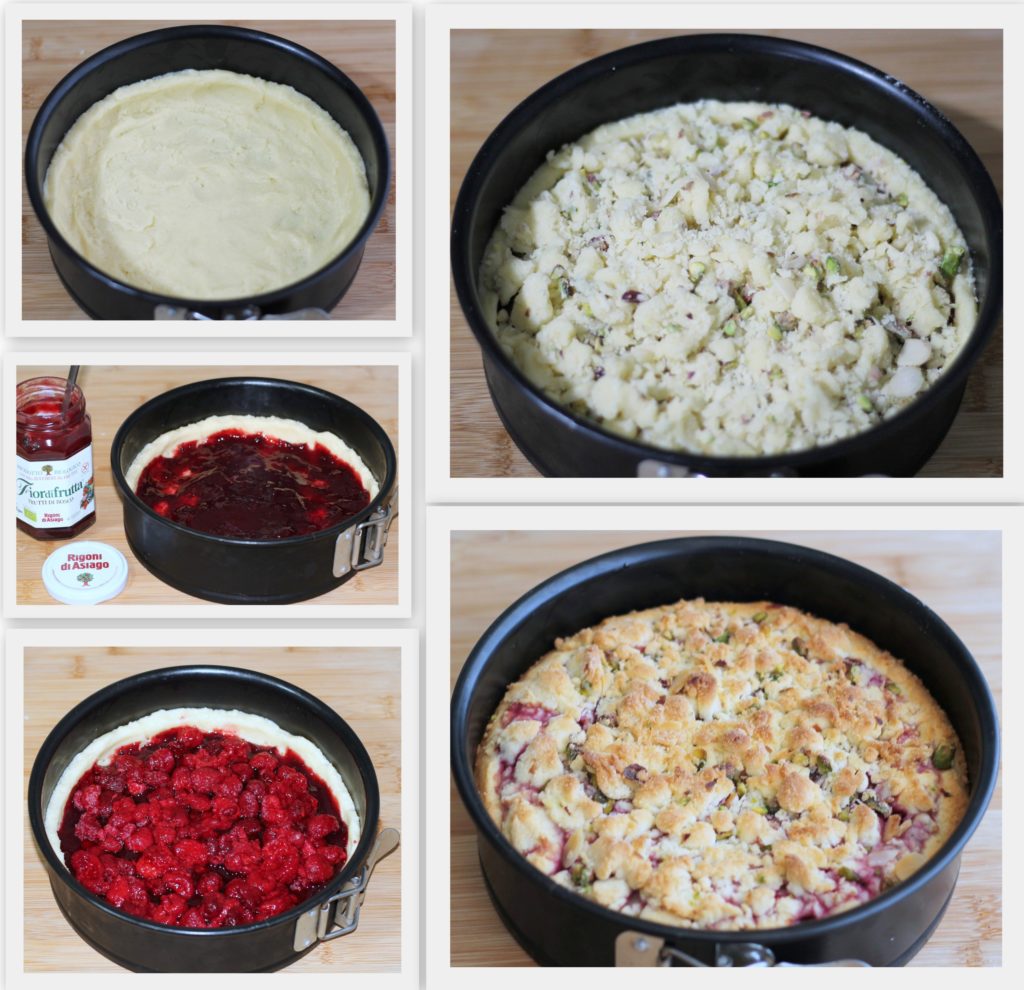 Tarte crumble sans gluten avec fruits de bois et framboises- La Cassata Celiaca