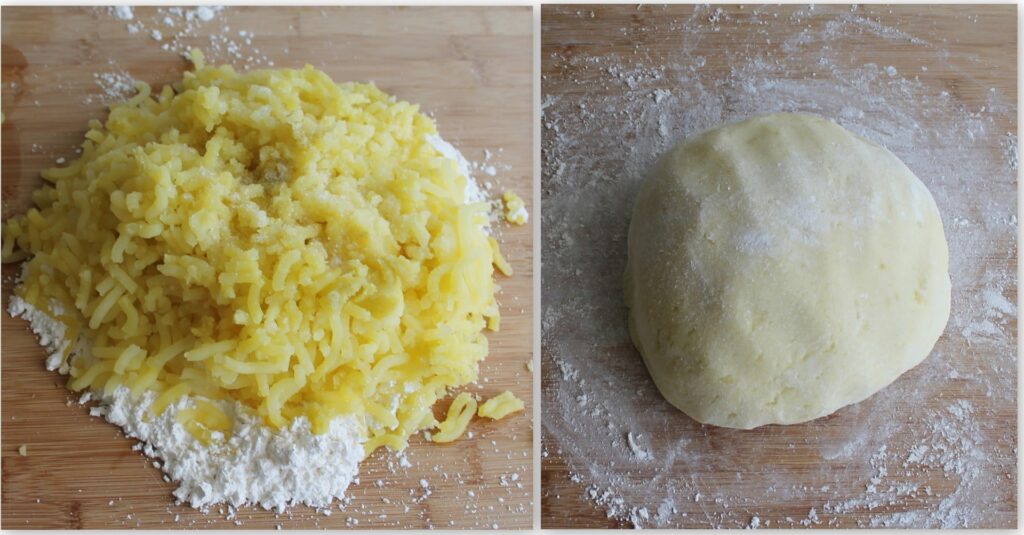 Raviolis de pommes de terre avec ragoût de poisson - La Cassata Celiaca