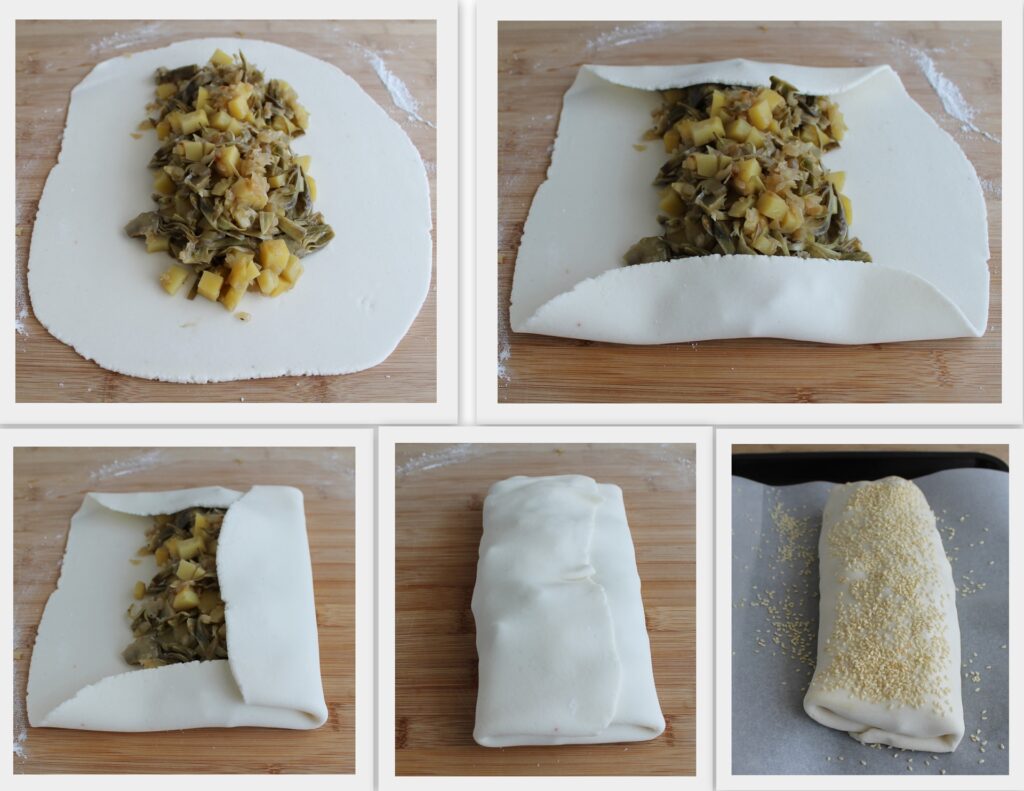Strudel d'artichauts et pommes de terre sans gluten - La Cassata Celiaca