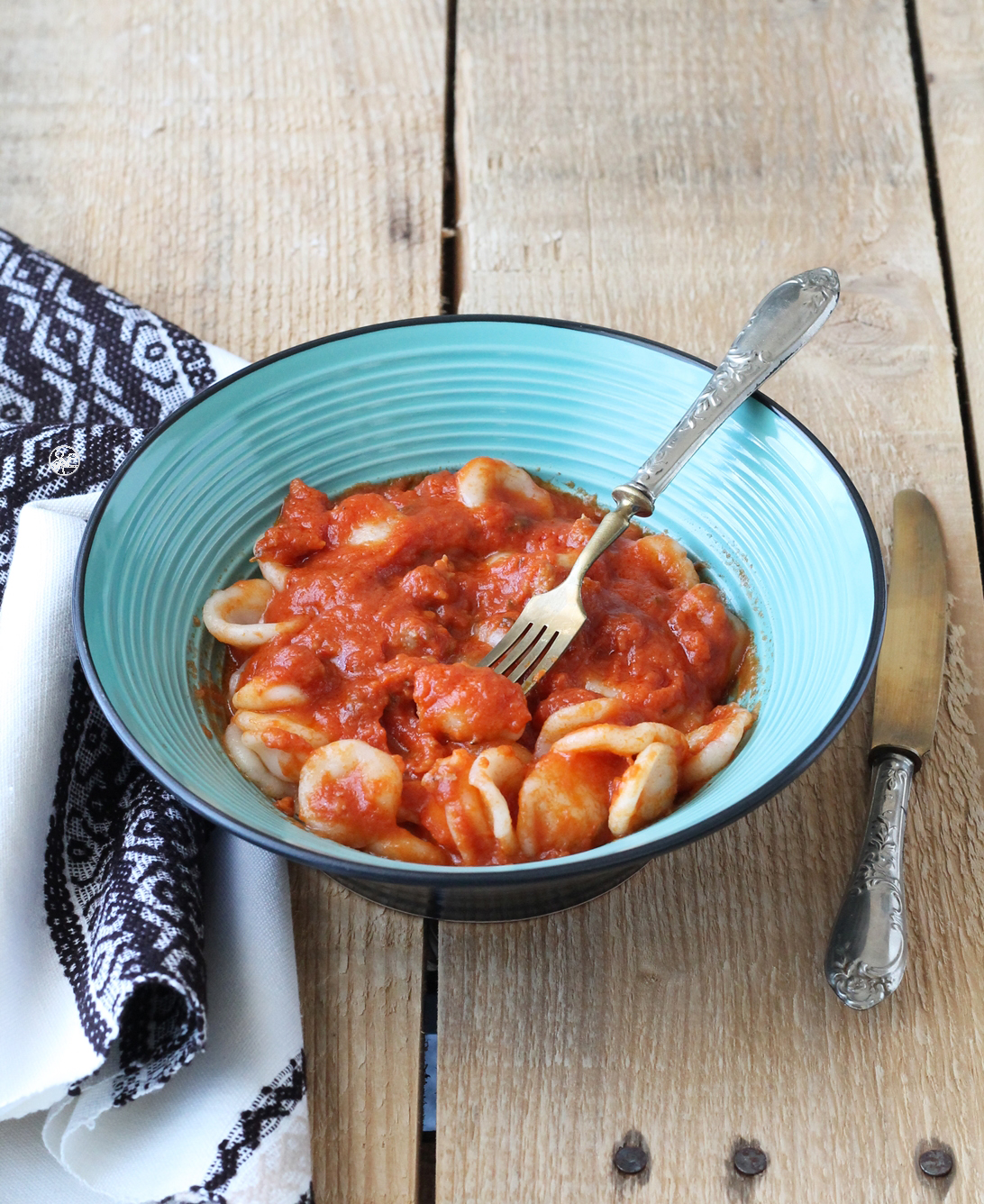 Orecchiette sans gluten et sa sauce de scamorza et saucisse - La Cassata Celiaca Orecchiette sans gluten et sa sauce de scamorza et saucisse - La Cassata Celiaca