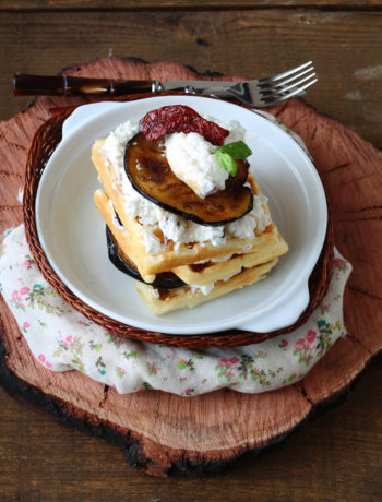 Waffel sans gluten avec ricotta et aubergines- La Cassata Celiaca