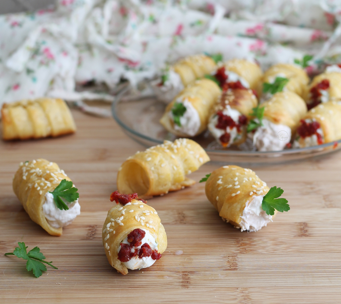 Rouleaux feuilletés sans gluten pour apéritif - La Cassata Celiaca Rouleaux feuilletés sans gluten pour apéritif - La Cassata Celiaca