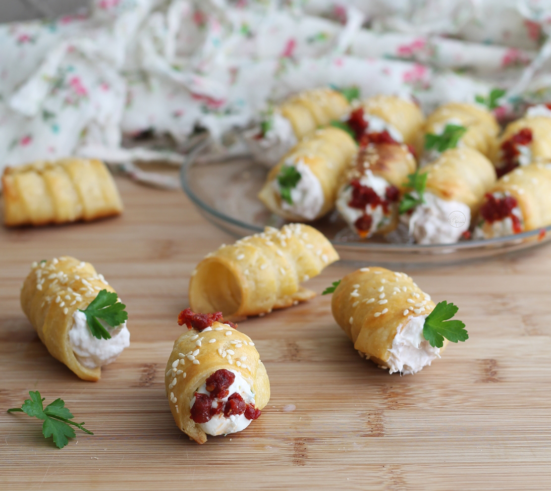 Cannoncini salati di pasta sfoglia senza glutine - La Cassata Celiaca