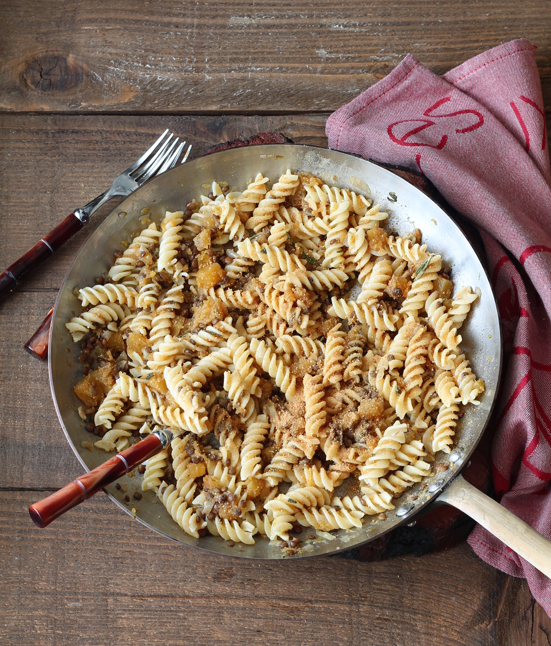 Fusilli senza glutine con lenticchie e zucca - La Cassata Celiaca