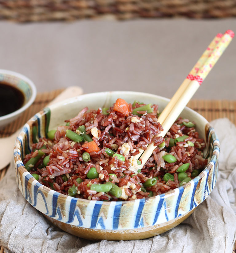 Riz rouge à la cantonaise sans gluten - La Cassata Celiaca