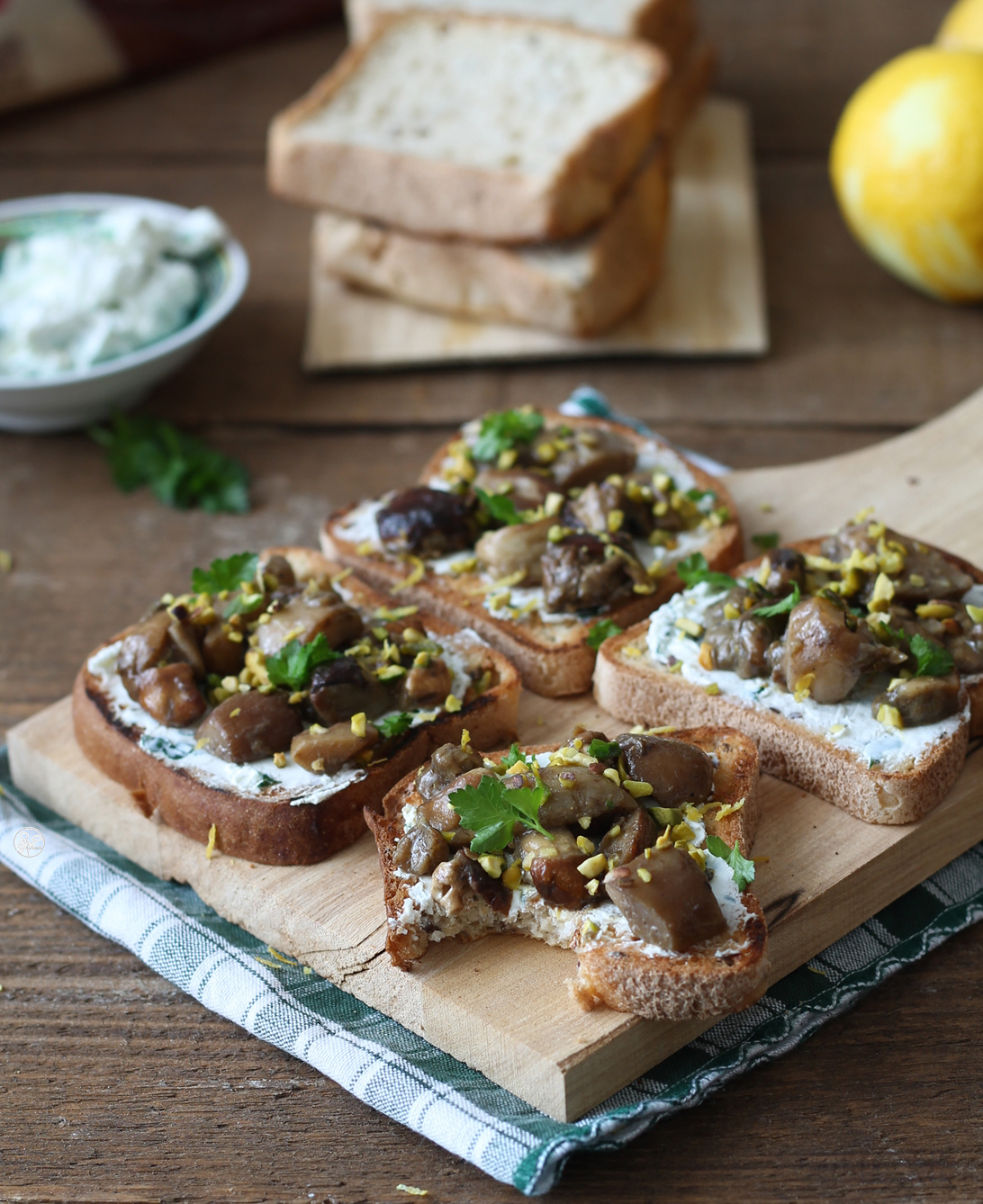 Bruschetta sans gluten et sans lactose aux cèpes - La Cassata Celiaca