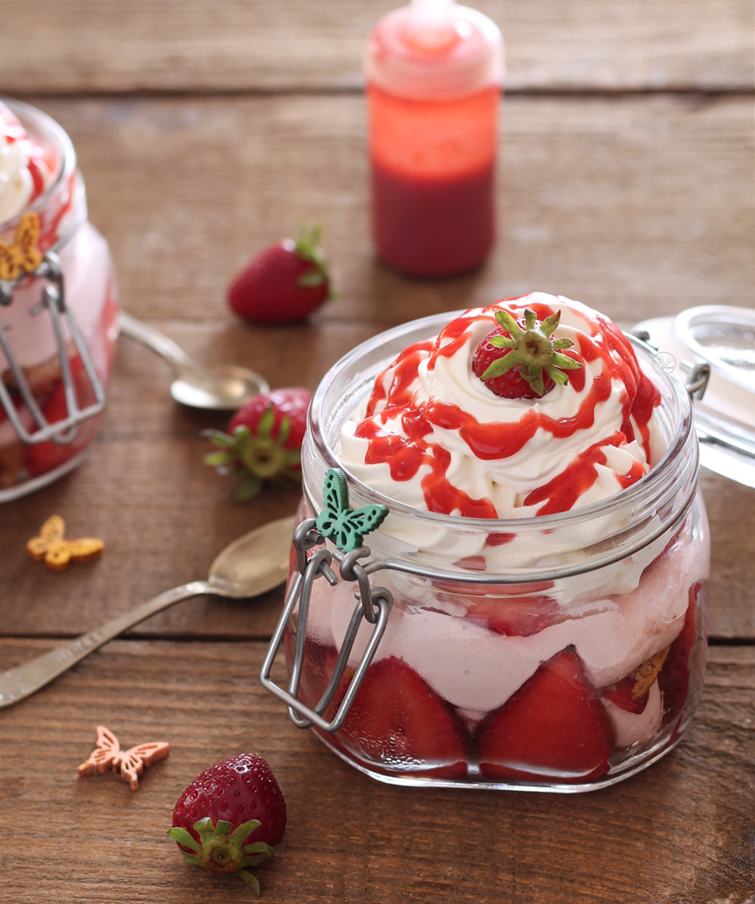 Fraisier sans gluten en bocal - La Cassata Celiaca