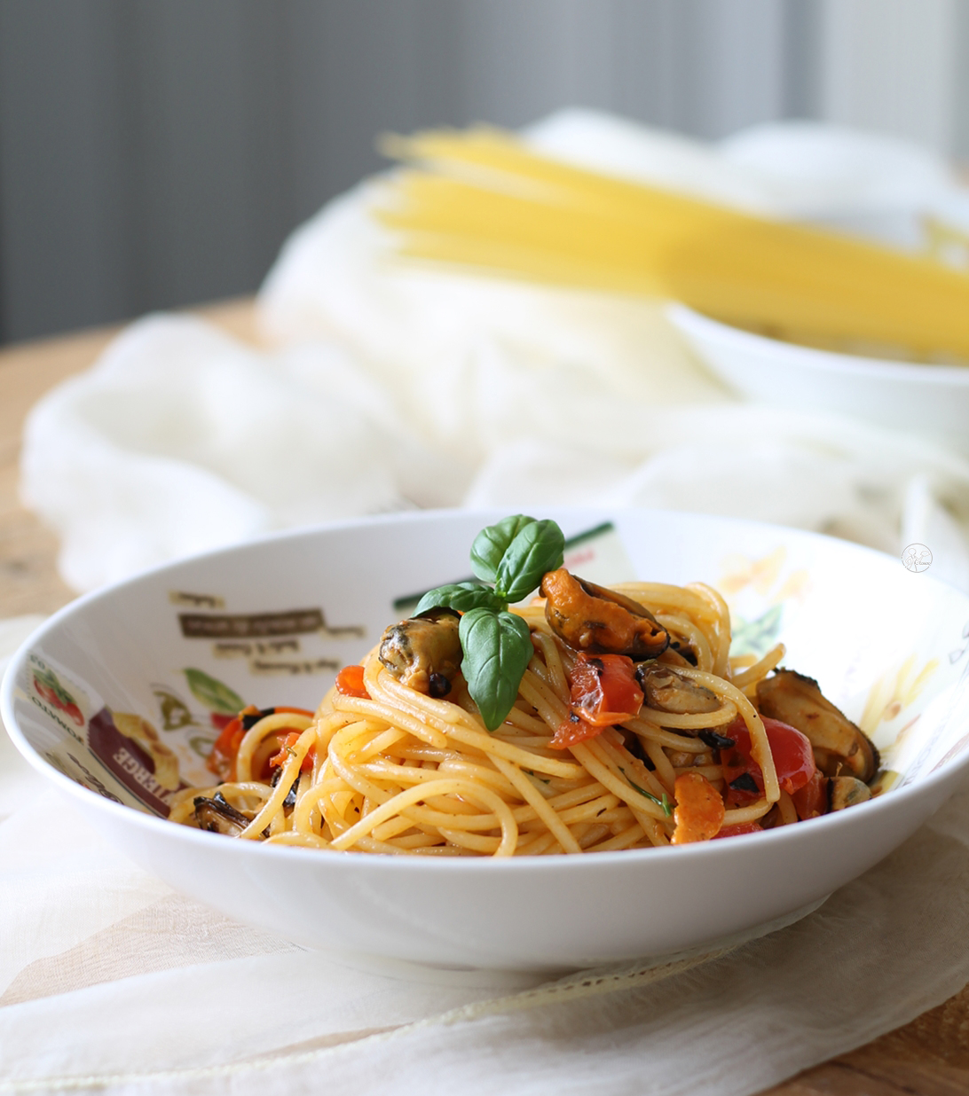 Pâtes avec moules et tomates - La Cassata Celiaca