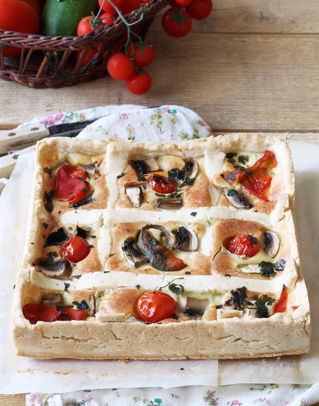 Torta salata senza glutine con peperoni e funghi - La Cassata Celiaca