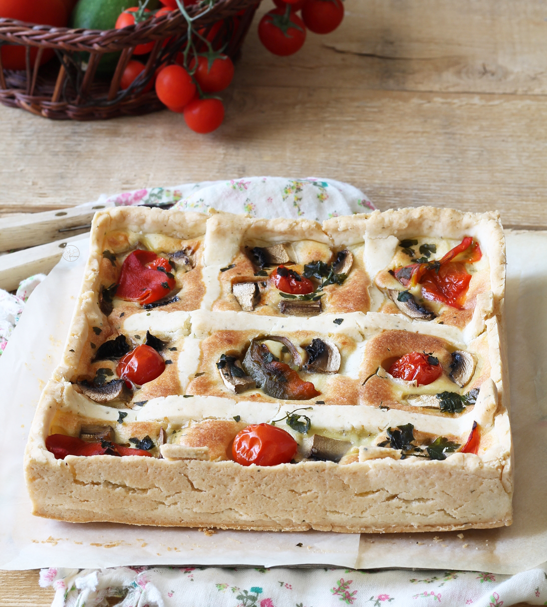 Torta salata senza glutine con peperoni e funghi - La Cassata Celiaca