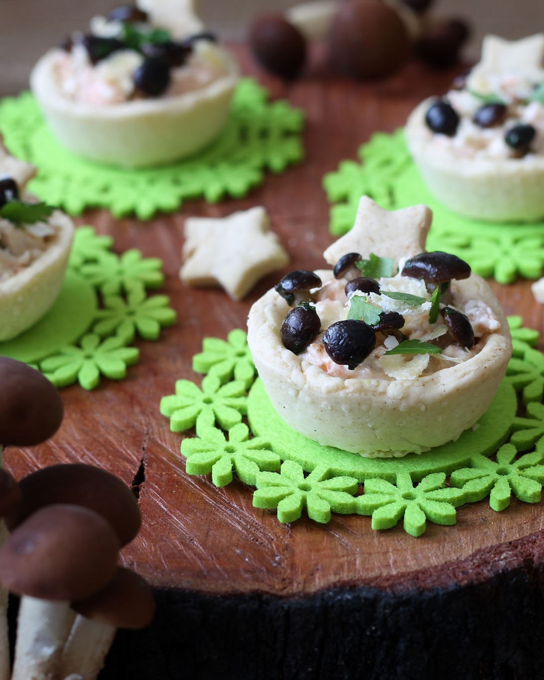 Croustades sans gluten avec saumon et pholiotes du peuplier - La Cassata Celiaca