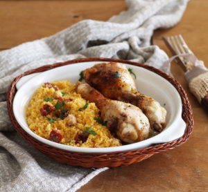 Cous cous senza glutine ai ceci con pollo al tabasco - La Cassata Celiaca