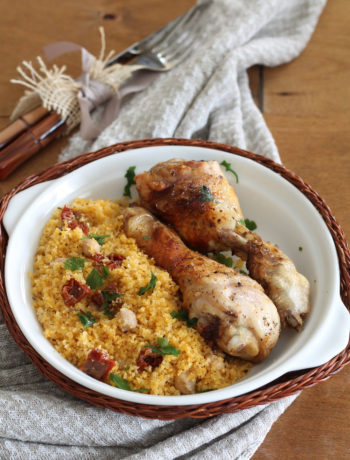 Cous cous sans gluten avec pois chiches et poulet au tabasco- La Cassata Celiaca