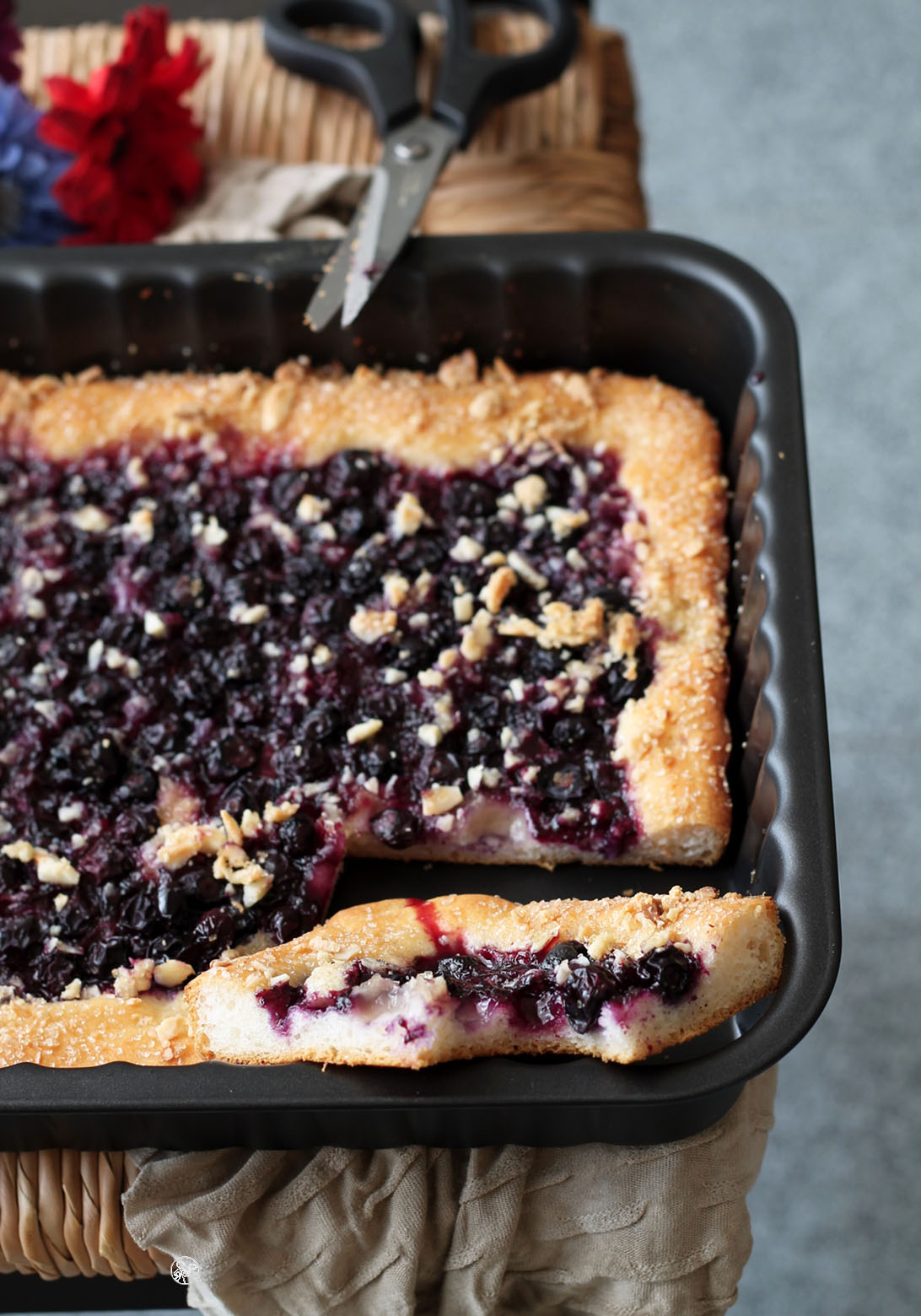 Focaccia sucrée sans gluten aux myrtilles - La Cassata Celiaca