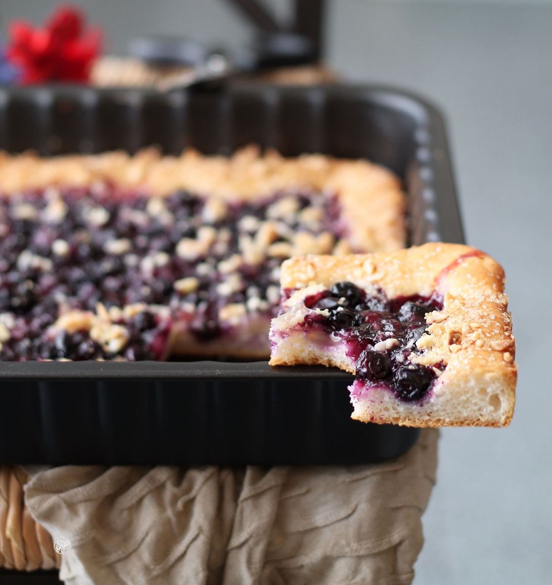 Focaccia sucrée sans gluten aux myrtilles - La Cassata Celiaca