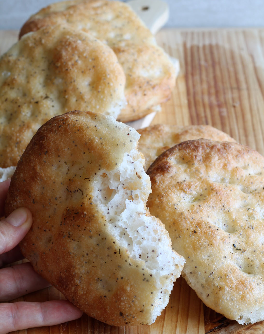 Mini focaccia sans gluten au kefir et aux grains de pavot - La Cassata Celiaca