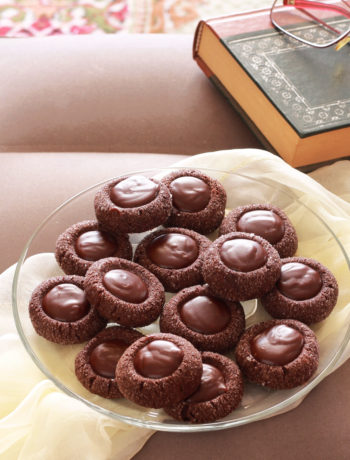 Chocolate Thumbprint Cookies sans gluten - La Cassata Celiaca