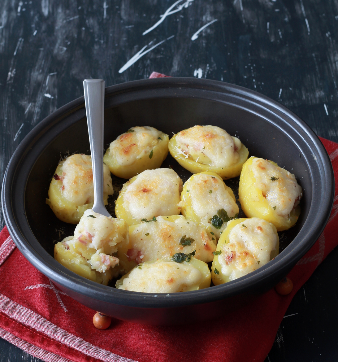 Pommes de terre farcies avec jambon et béchamel sans gluten - La Cassata Celiaca Pommes de terre farcies avec jambon et béchamel sans gluten - La Cassata Celiaca