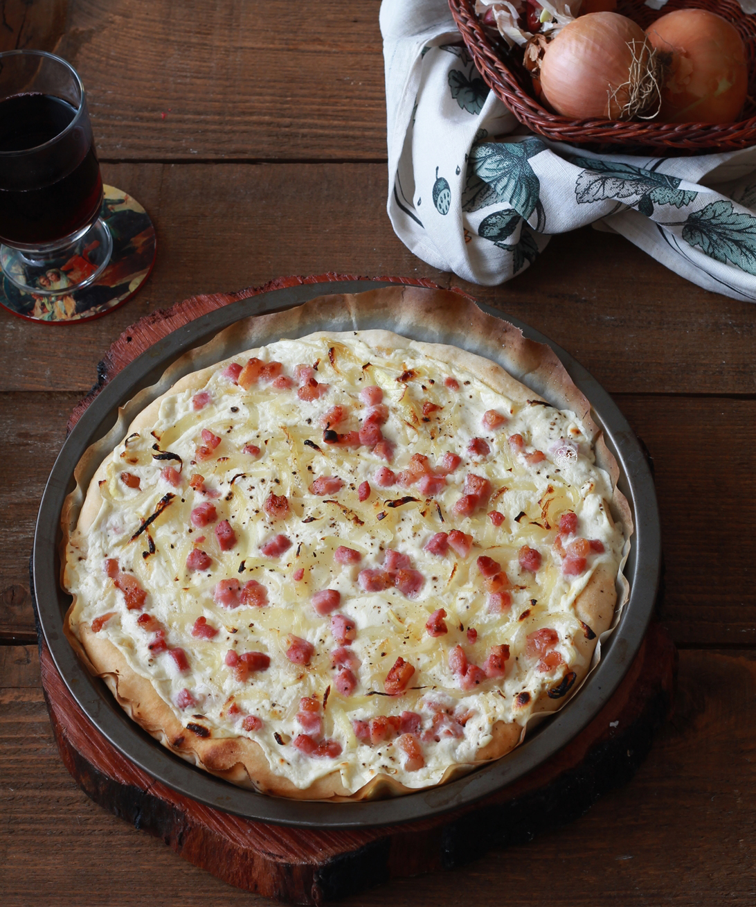 Flammekueche, tarte flambée senza glutine - La Cassata Celiaca