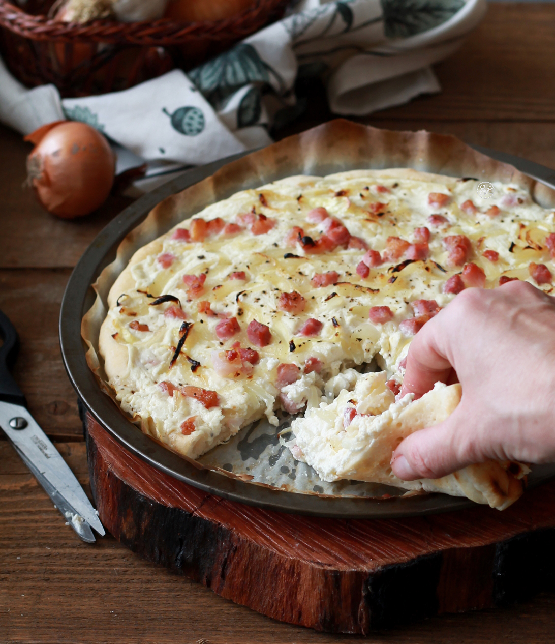 Flammekueche, tarte flambée senza glutine - La Cassata Celiaca