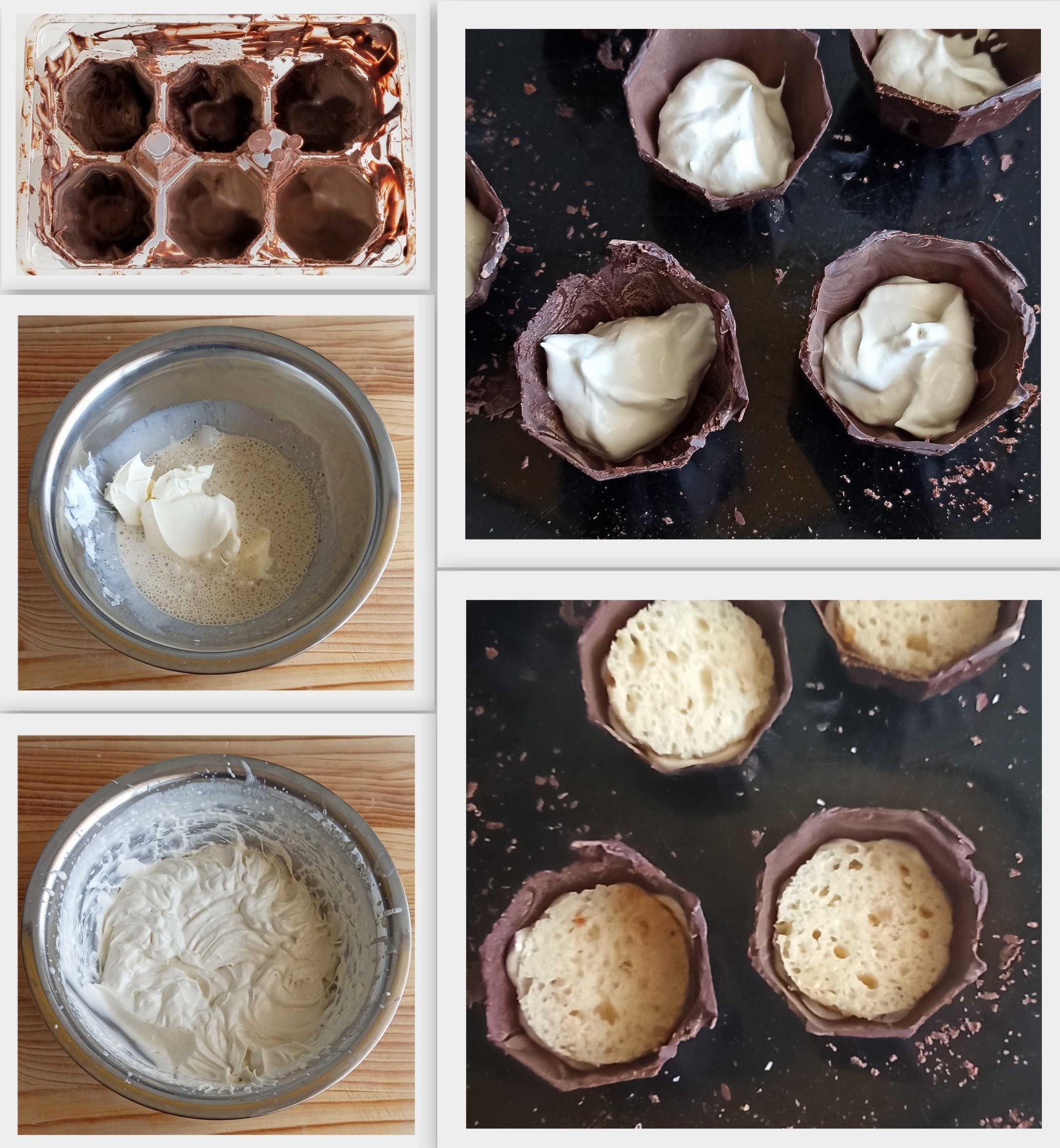 Coques en chocolat avec crème au mascarpone sans gluten - La Cassata Celiaca