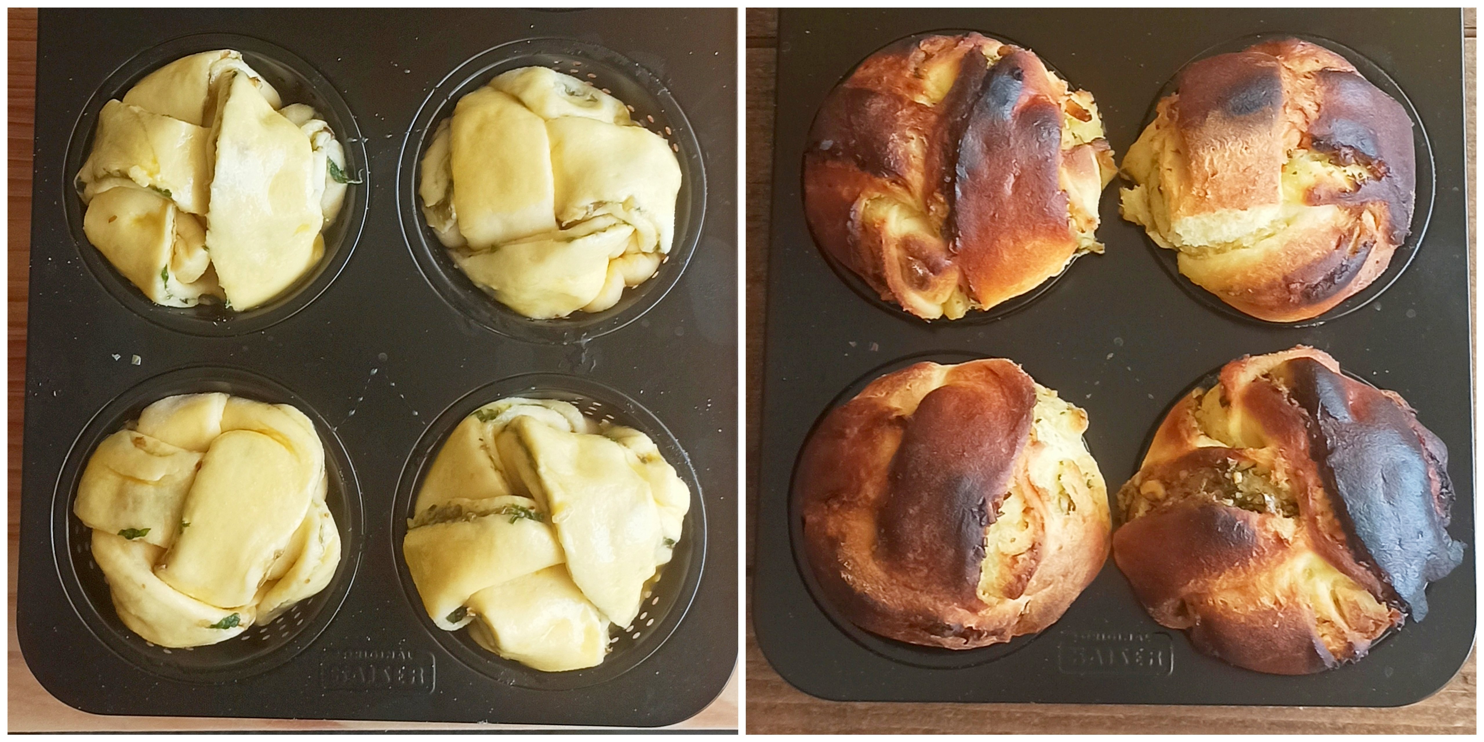 Muffins di brioche senza glutine con noci e basilico - La Cassata Celiaca