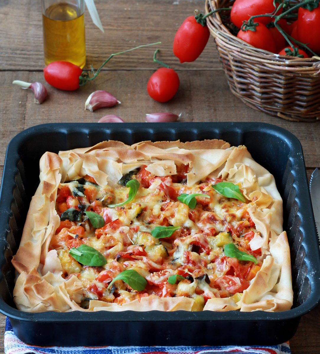 Torta di pasta fillo senza glutine con verdure - La Cassata Celiaca Torta di pasta fillo senza glutine con verdure - La Cassata Celiaca