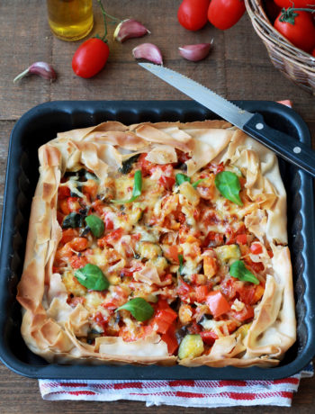 Torta di pasta fillo senza glutine con verdure - La Cassata Celiaca