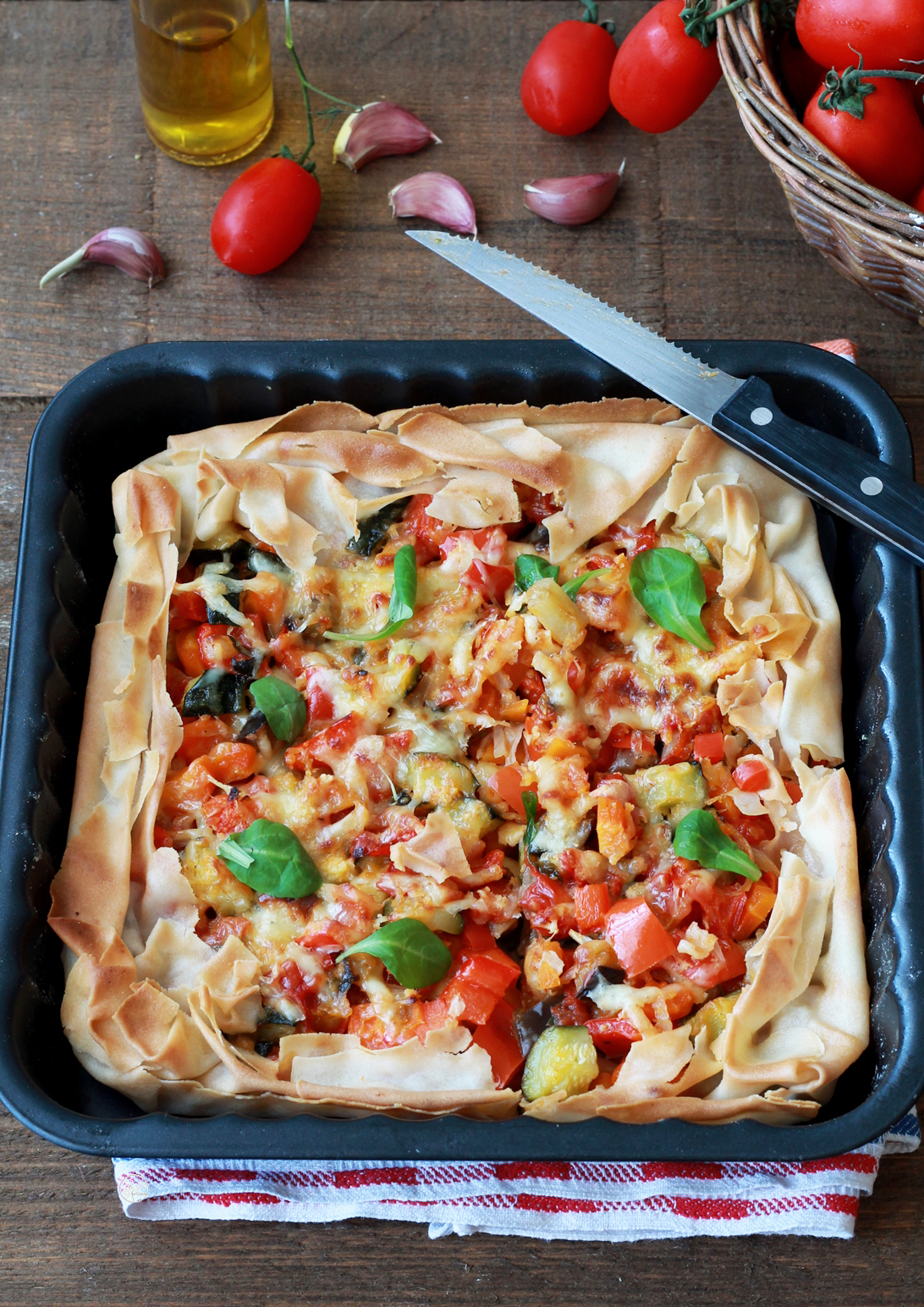 Torta di pasta fillo senza glutine con verdure - La Cassata Celiaca Torta di pasta fillo senza glutine con verdure - La Cassata Celiaca