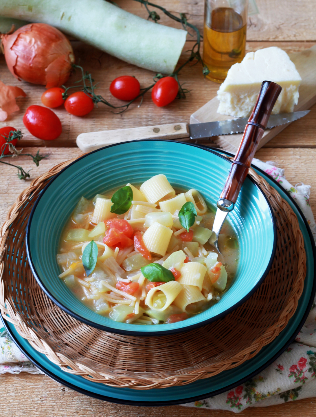 Soupe de pâtes et courgette sicilienne sans gluten - La Cassata Celiaca