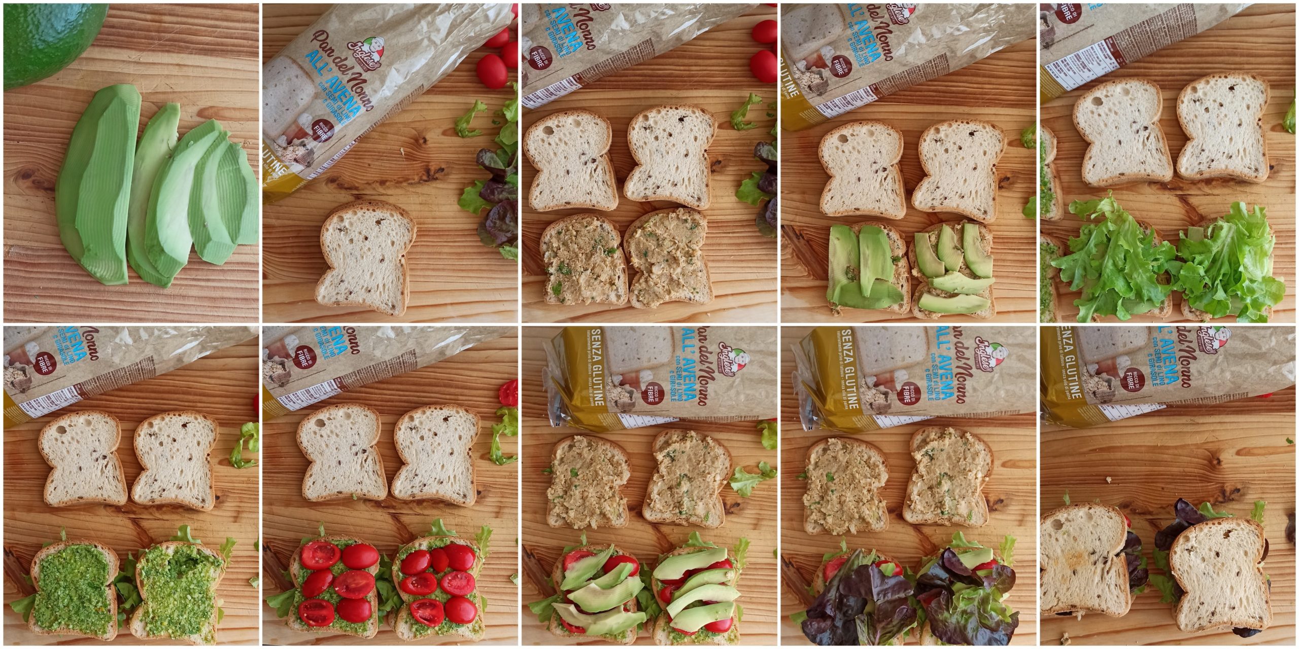 Sandwich con avocado e hummus senza glutine - La Cassata Celiaca