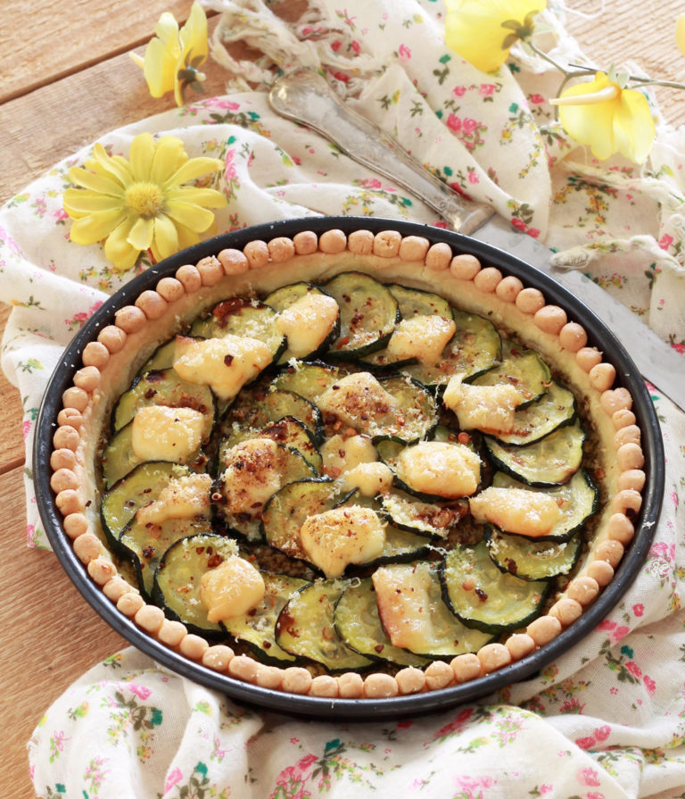 Tarte aux courgettes et pesto sans gluten - La Cassata Celiaca