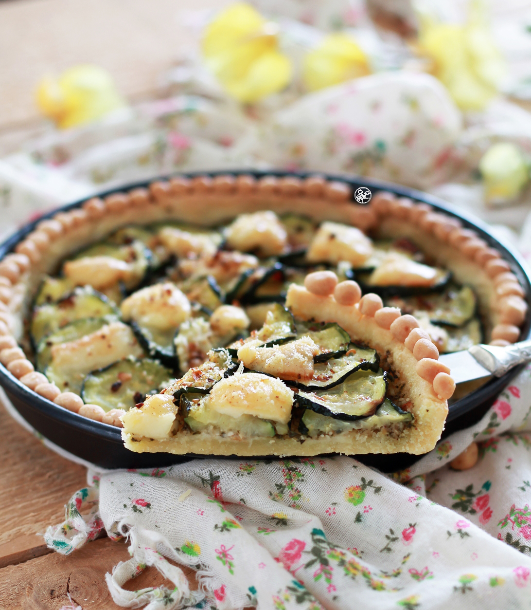 Tarte aux courgettes et pesto sans gluten - La Cassata Celiaca