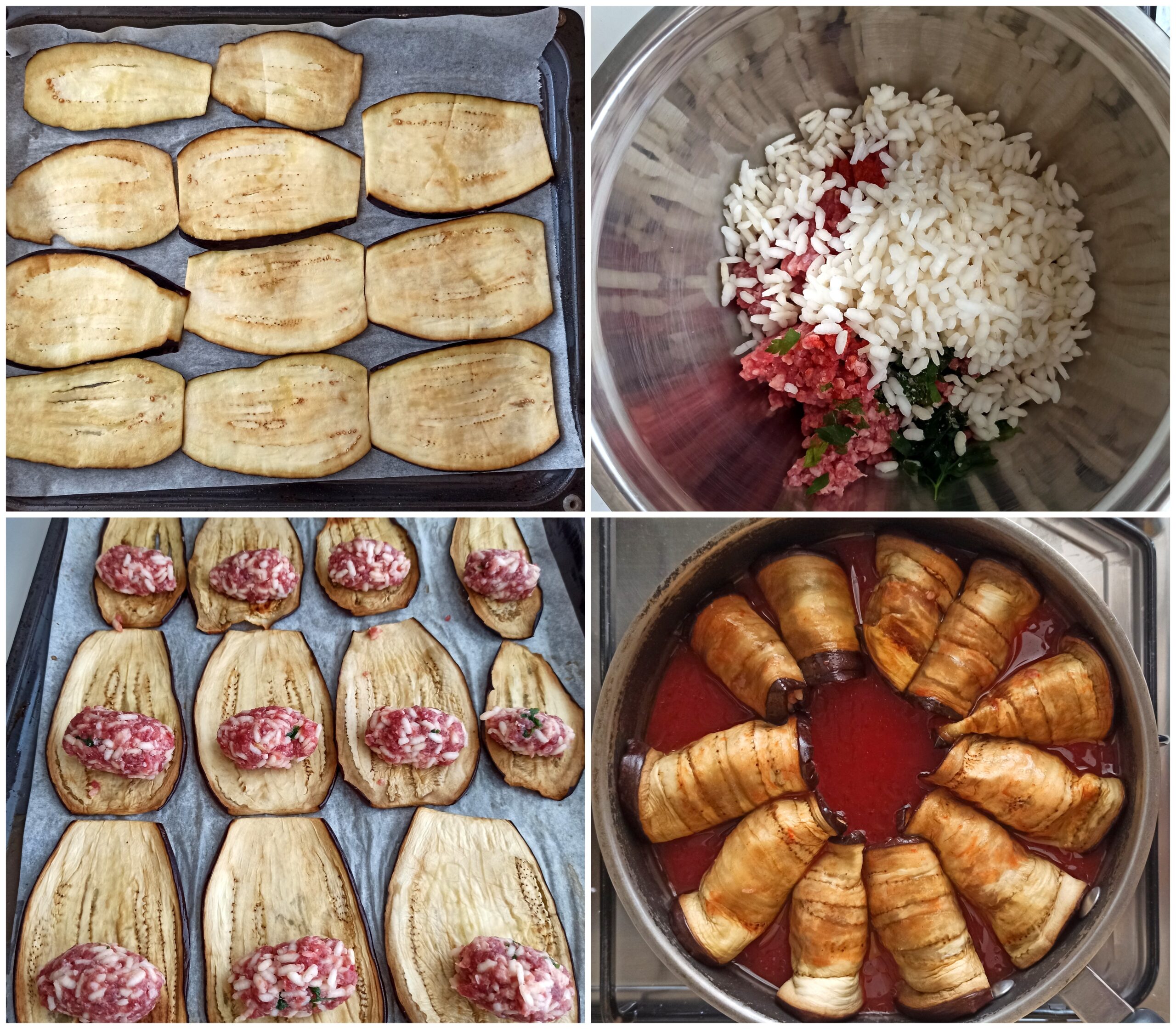 Roulades d'aubergine avac la viande - La Cassata Celiaca