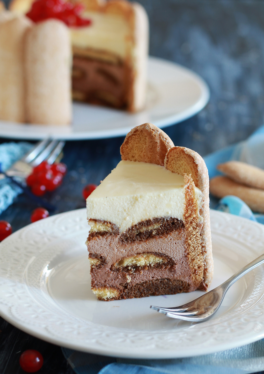 Charlotte senza glutine ai tre cioccolati - La Cassata Celiaca Charlotte senza glutine ai tre cioccolati - La Cassata Celiaca
