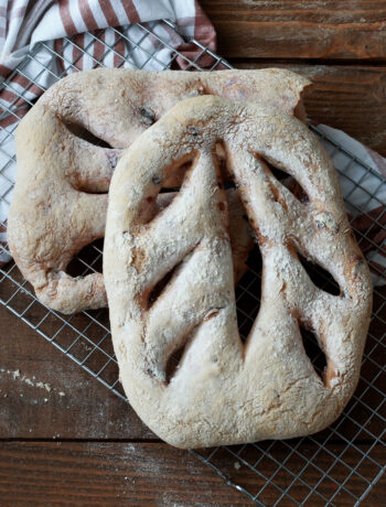 Fougasse sans gluten aux olives et au romarin - La Cassata Celiaca